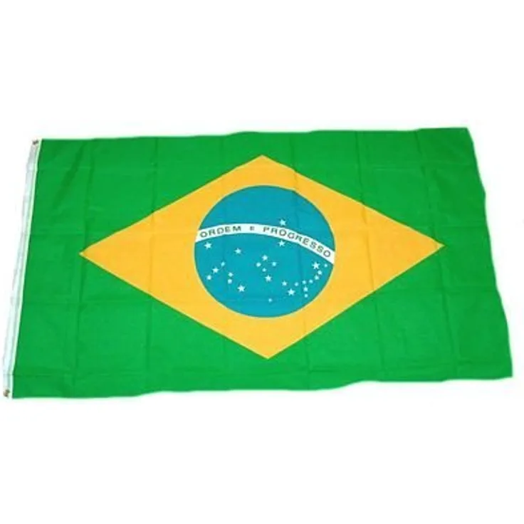Flaggenking Brasilien Flagge-Fahne - wetterfest, mehrfarbig, 150 x 90 x 1 cm
