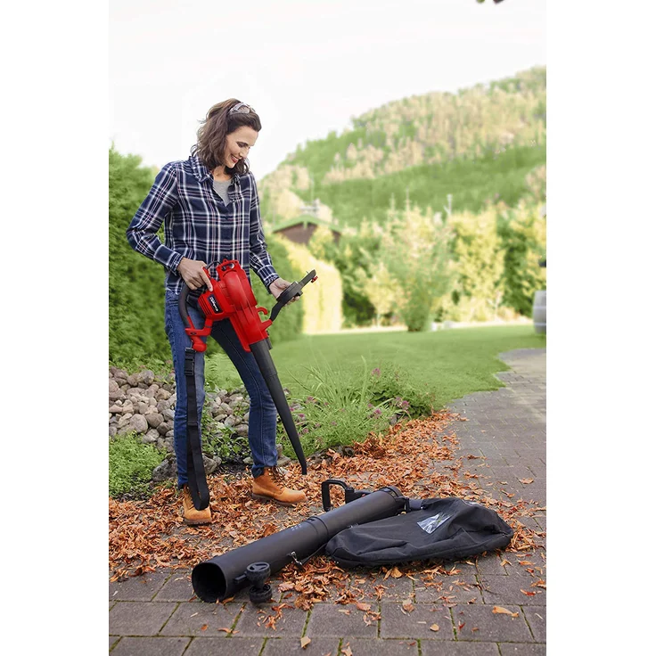 Einhell GC-EL 3000 E Laubsauger Laubbläser mit Häckselfunktion (3.000 W, Saug--Blasfunktion, verstellbarer Zusatzhandgriff, 45 L Fangsack, Blasluftstrom 300 km-h, max. Saugleistung 840 m³-h) Häckselfunktion 3000 Watt – Bild 7