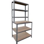 shelfplaza HOME Werkbank Regal 190x100x60 cm mit 6 Böden in verzinkt