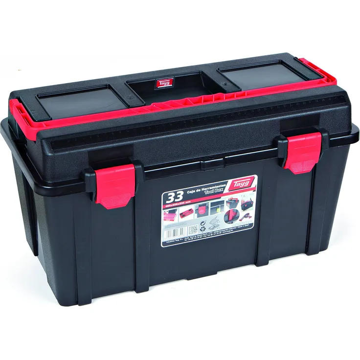 Tayg Werkzeugkasten aus Kunststoff Nr.33 Werkzeugkoffer No 33-480 x 258 x 255 mm-schwarz-rot