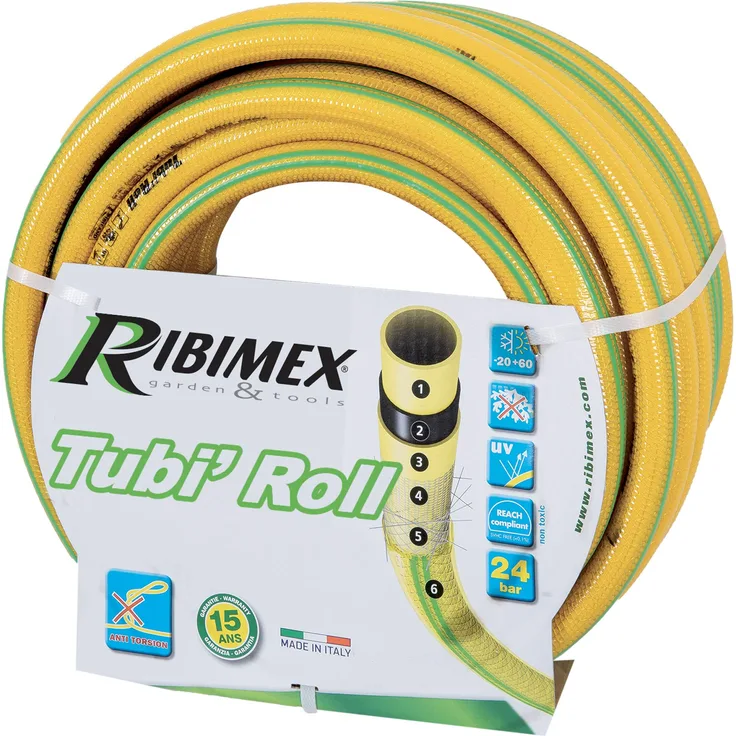 Ribimex PRTA50J19 Rohrleitung, Durchmesser 19/50 m, Gelb, 22 x 44 x 44 cm Bewässerungszubehör