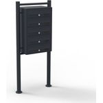 5er Briefkastenanlage Schwarz Postfach 5 Fächer Standbriefkasten Briefkasten Postkasten