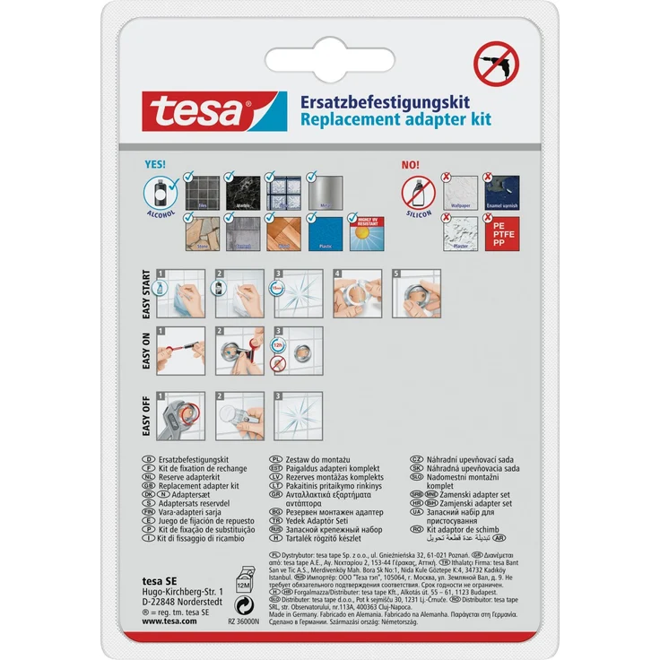 Tesa Befestigungsadapter BK20-2 (selbstklebend, 2 Zamak Ringe aus Kupfer, inkl. Klebetube und Ausdrückhilfe, Durchmesser 41mm) – Bild 2