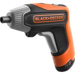 Black+Decker Akku-Schrauber (3.6 Volt, 5.5 Nm, mit LED-Licht, handlicher Schrauber für kleinere Schraubarbeiten, in Aufbewahrungsbox, inkl. USB-Schnell-Ladegerät und 10 Schrauberbits 25mm) BCF611CK