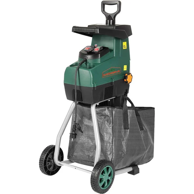 Gardebruk Elektrischer Leisehäcksler 2800W max. 44mm Aststärke 2x 60L Auffangbeutel Gartenhäcksler Walzenhäcksler Schredder Häcksler – Bild 3