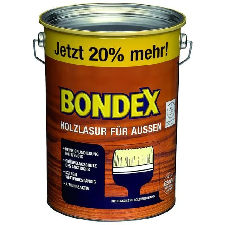 Bondex Holzlasur für Aussen 4,8 l, rio palisander – Bild 1