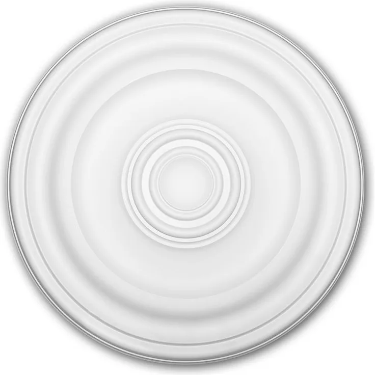 Profhome Decor - Rosette PROFHOME 156050 Zierelement Deckenelement Zeitloses Klassisches Design weiß Ø 40,4 cm