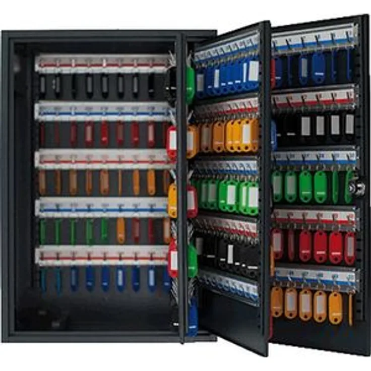 Pavo 8047239 Deluxe Schlüssel-Kasten-Schrank-Tresor, 300 Haken mit seitlichem Schlüsseleinwurf, dunkelgrau