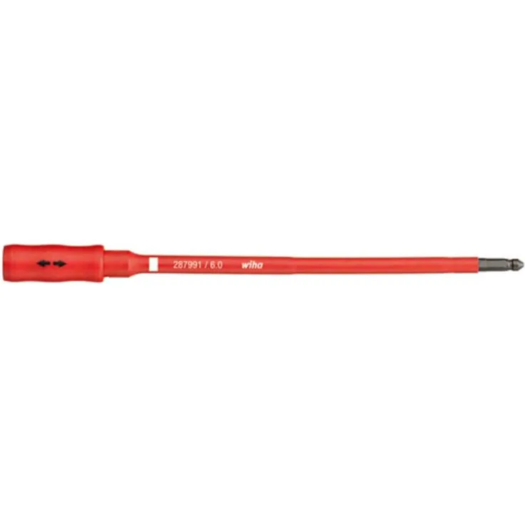 Wiha slimBit Halter electric, mechanisch verriegelbar für VDE Drehmoment-Schraubendreher mit Längsgriff (35870) 6 mm, 170 mm, VDE-geprüft, stückgeprüft