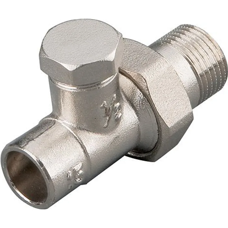 sanicomfort Heizkörperverschraubung 15 mm x 1-2, Durchgang, vernickelt Bewässerungszubehör