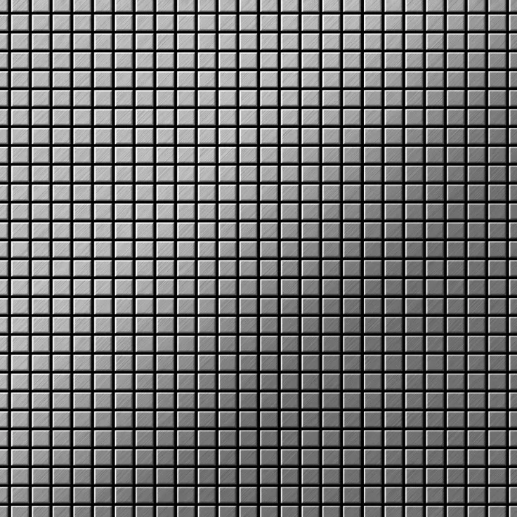 Alloy Mosaik Fliese massiv Metall Edelstahl marine gebürstet in gau 1,6mm stark Glomesh-S-S-MB 1,07 m2