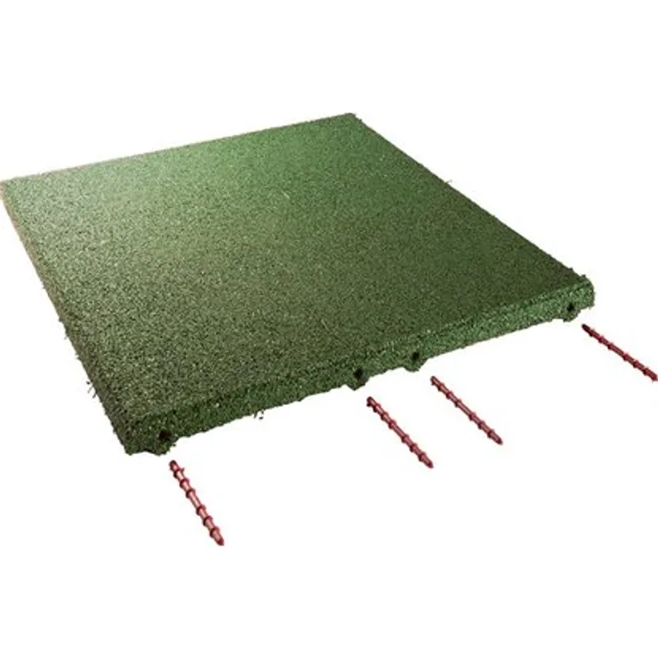 Fallschutzplatte/Elastikmatte Grün 50 cm x 50 cm x 3 cm