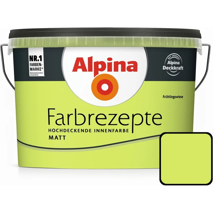 Alpina Farbrezepte Frisches Grün 2,5 l, frühlingswiese, Innenfarbe matt – Bild 1
