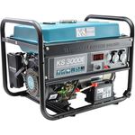 KS 3000E Benzin Stromerzeuger 3000 Watt, 2x16A (230V), 12V, E-Start, Automatischer Voltregler (AVR), Ölmangelsicherung, Überspannungsschutz, Anzeige