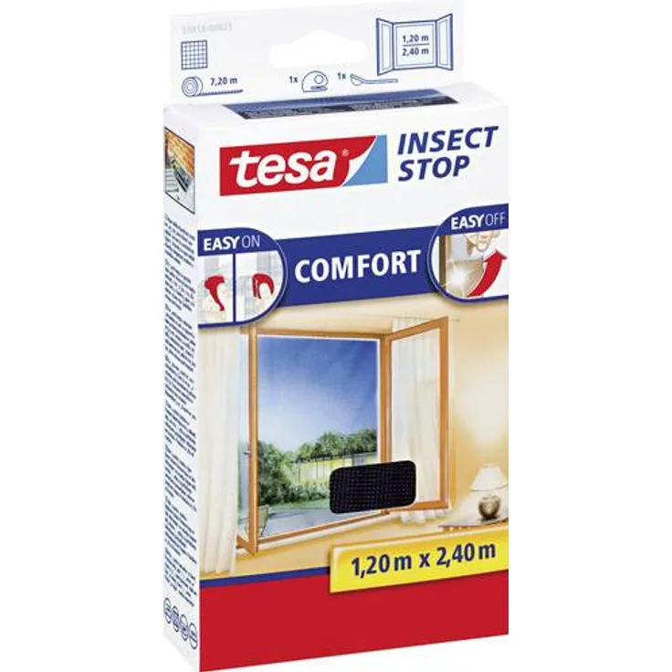 TESA Insect Stop Comfort 55918-21 Fliegengitter (L x B) 2400mm x 1200mm Anthrazit 1St.