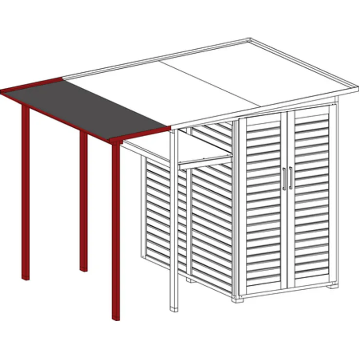 Anbaudach Garten (Q) Modul Family, BxT: 224 x 71 cm, Flachdach 4004581411893