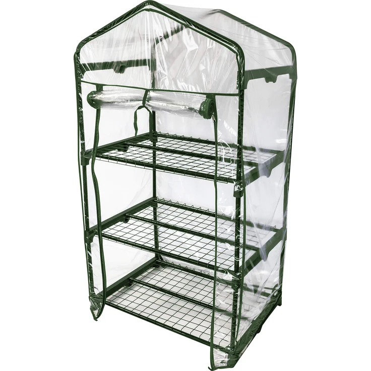 Windhager Balkon-Gewächshaus | Foliengewächshaus | Frühbeet Treibhaus | Anzuchtregal mit 3 Etagen und Reißverschluss | transparent Folie | UV-stabilisiert | 80 µm | 68 x 49 x 127 cm | 07057 – Bild 1