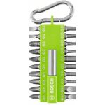 Bosch 21-tlgs. Schrauber Bit-Set grün (mit Universal-Bithalter, Karabiner, Zubehör für Akkuschrauber)