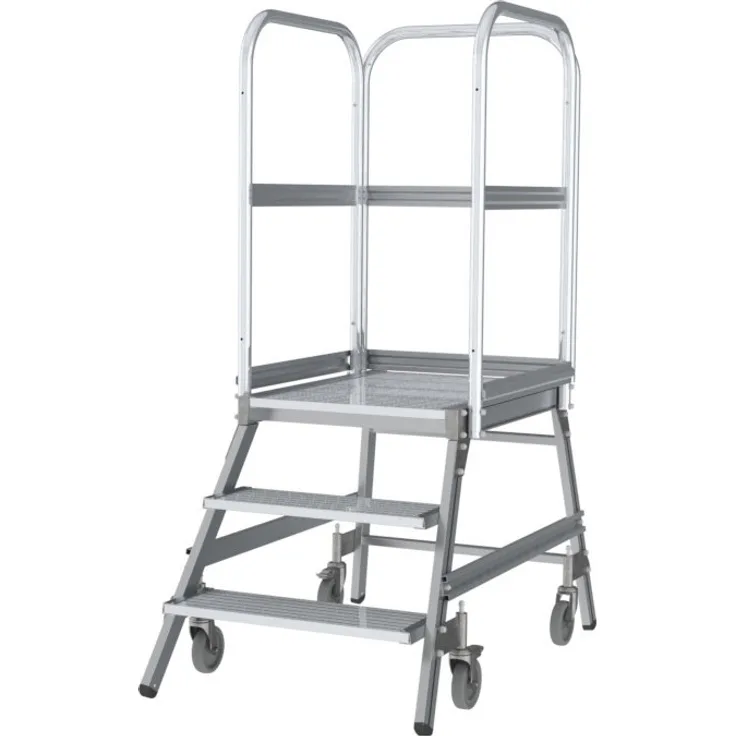 Aluminium Podestleiter Arbeitshöhe (max.): 2.7 m Günzburger Steigtechnik 50103 Silber 30 kg Silber