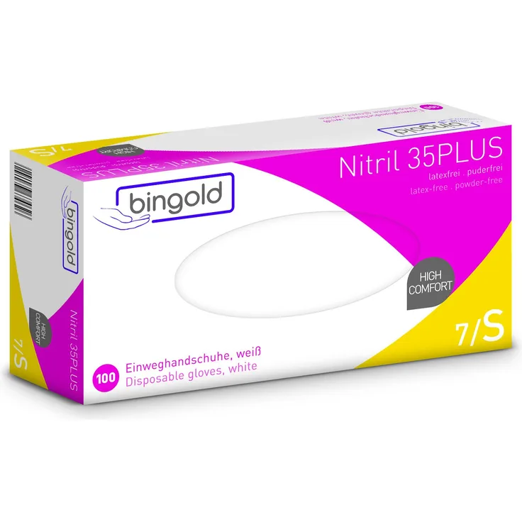 BINGOLD Einmalhandschuhe Nitril 35PLUS, weiß, 100-er Pack