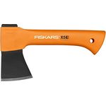 Fiskars Freizeitbeil, Inklusive Klingen- und Transportschutz, Länge 23 cm, Antihaftbeschichtet, Hochwertige Stahl-Klinge-Glasfaserverstärkter Kunststoff-Stiel, Orange, X5-XXS, 1015617