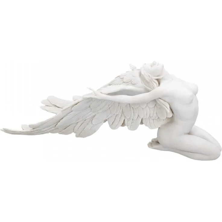 Engel Figur knieend 40 cm Angel Figurine Skulptur weiß