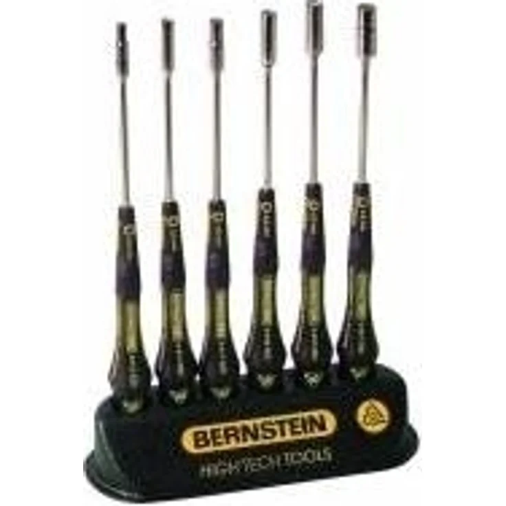 Bernstein Werkzeug GmbH 6-610 6-teiliger Satz Steckschlüssel im Ständer, ableitfähig, schwarz