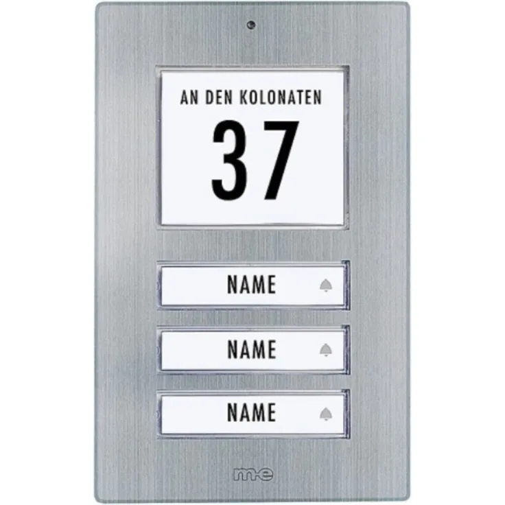 M-E Klingeltaster KT 3.1 EG für 3-Familienhaus Edelstahl
