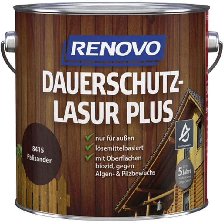 Renovo - Holzschutz-Lasur PLUS für außen, 4 l, Palisander - braun