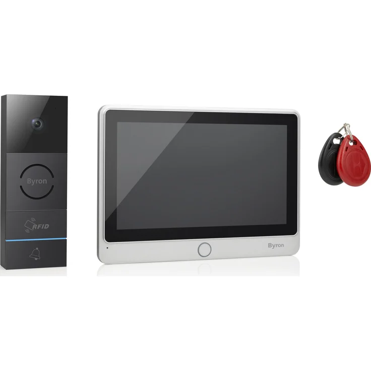 Byron RFID-Videogegensprechanlage mit einem 7 Zoll HD Touchscreen,Videoaufnahmefunktion & Nachtsicht, DIC-24112