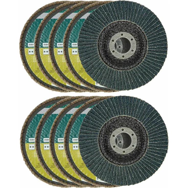 HiKOKI Fächerscheibe Premium 115mm 10 Stück, Lamellscheibe, Schleifscheibe, Schleifmop, Lamellenschleifscheibe - verschiedene Körnungen