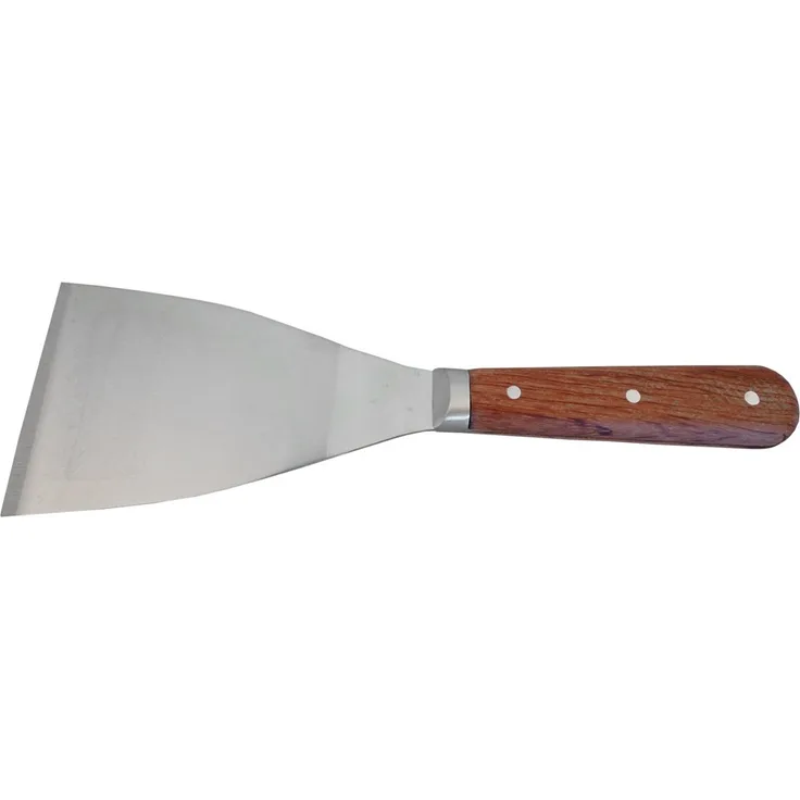 HAROMAC Malerspachtel aus Rosenholz, 80 mm, rostfreier Edelstahl, Rosenholzheft, Profi-Ausführung, Trockenbau, Farbspachtel, Abrennspachtel