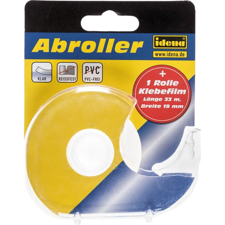Idena 631055 - Klebefilmabroller, gefüllt mit 1 Rolle, 19 mm x 33 m
