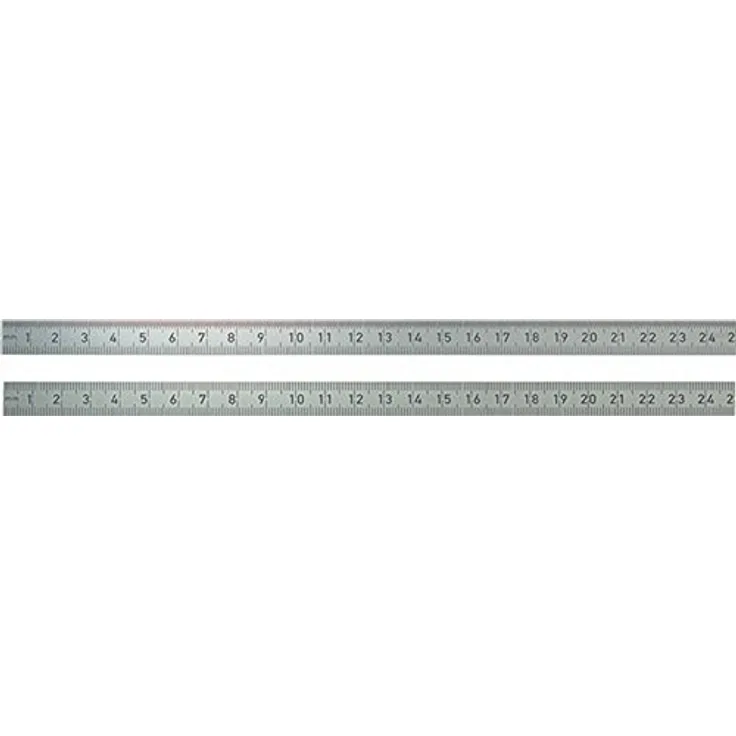 BMI 9621100R Biegsamer Stahlmaßstab, 1000 mm, rostfreier Edelstahl, Teilung Oberkante 1-2 mm, Teilung Unterkante 1-1 mm