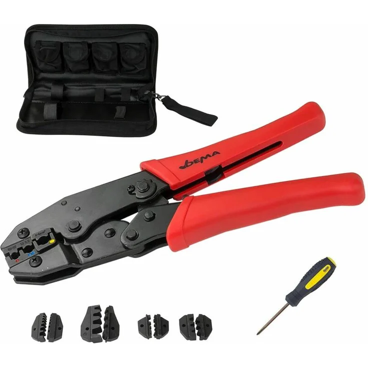 Dema - Aderendhülsenzange Set Crimpzange Presszange Kabelschuhe Aderendhülsen Zange