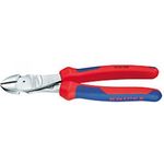 KNIPEX 74 05 200 Kraft-Seitenschneider mit Mehrkomponenten-Hüllen verchromt 200 mm