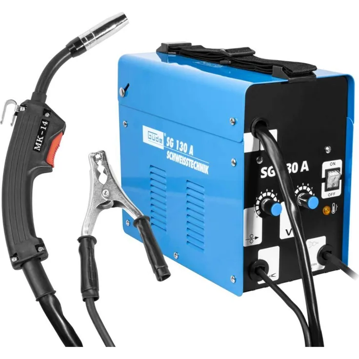 Güde 20071 Fülldraht-schweissgerät SG 130 A (Kühlventilator, Thermoüberlastschutz, Massekabel mit Masseklemme)
