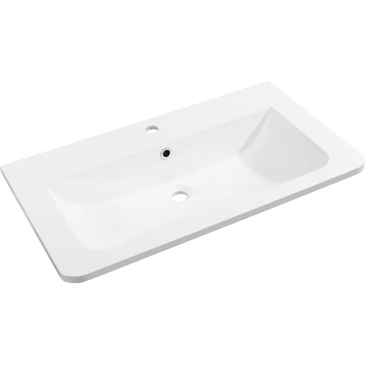 Fackelmann LUXOR Waschbecken 80 cm aus Gussmarmor, Weiß