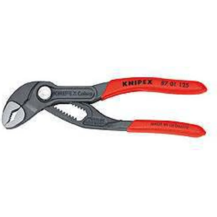 KNIPEX 87 03 125 Cobra Hightech-Wasserpumpenzange verchromt mit rutschhemmendem Kunststoff überzogen 125 mm – Bild 1