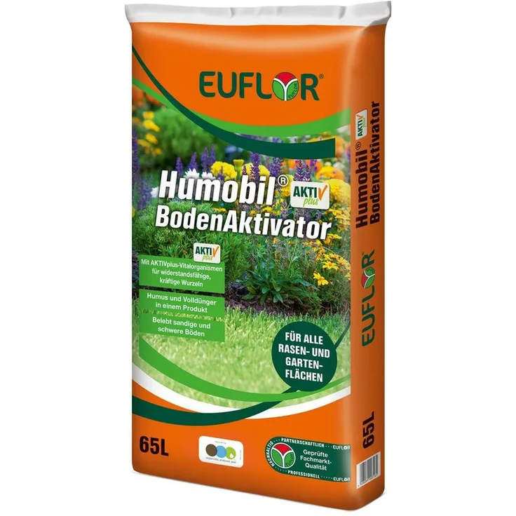 EUFLOR Humobil BodenAktivator 2in1 Humus & Volldünger Rasen & Garten, 60 Liter
