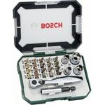 Bosch 26tlg. Schrauberbit- und Ratschen-Set (Extra harte Qualität, Zubehör Bohrschrauber und Schraubendreher)