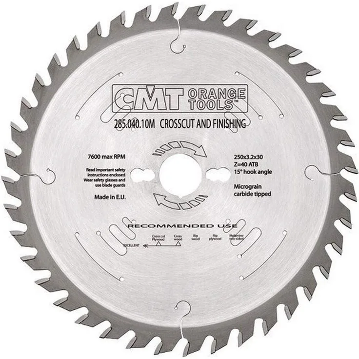 CMT Orange Tools Kreissägeblatt HW 400 x 3,5 - 2,5 x 30 Z=60 15° ATB - 285.060.16M - für Querschnitte