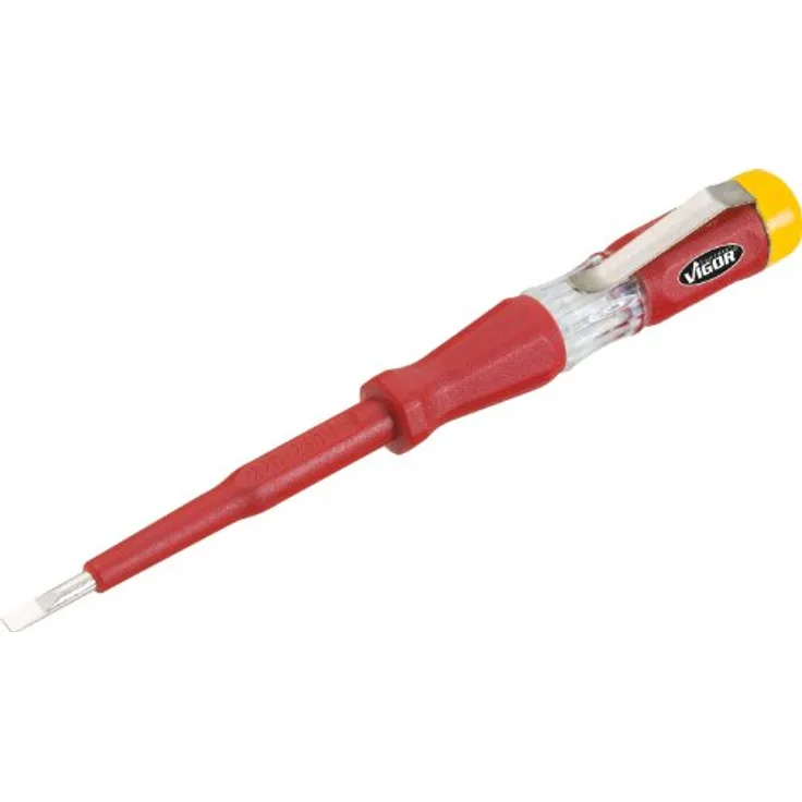 Vigor V1138 Spannungsprüfer (Schlitz-Spannungsprüfer mit Clip)
