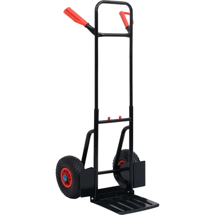 vidaXL Teleskop-Sackkarre 200 kg Schwarz und Rot