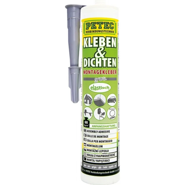 Petec 94629 KLEBEN & DICHTEN Montagekleber grau 290 ml