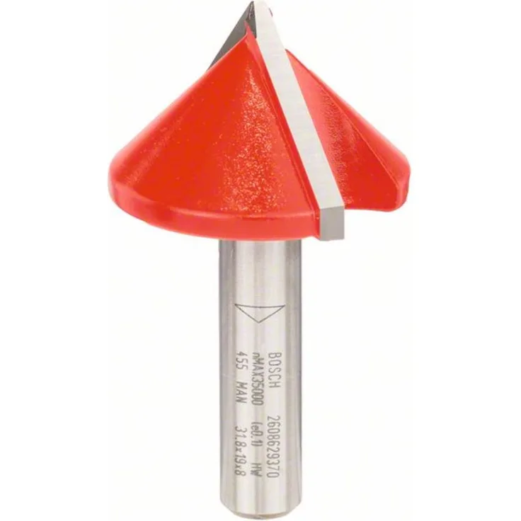 Bosch Professional V-Nutfräser (für Holz, Schaft 8mm, Ø31,8mm, Arbeitslänge 19mm, Gesamtlänge 51mm)