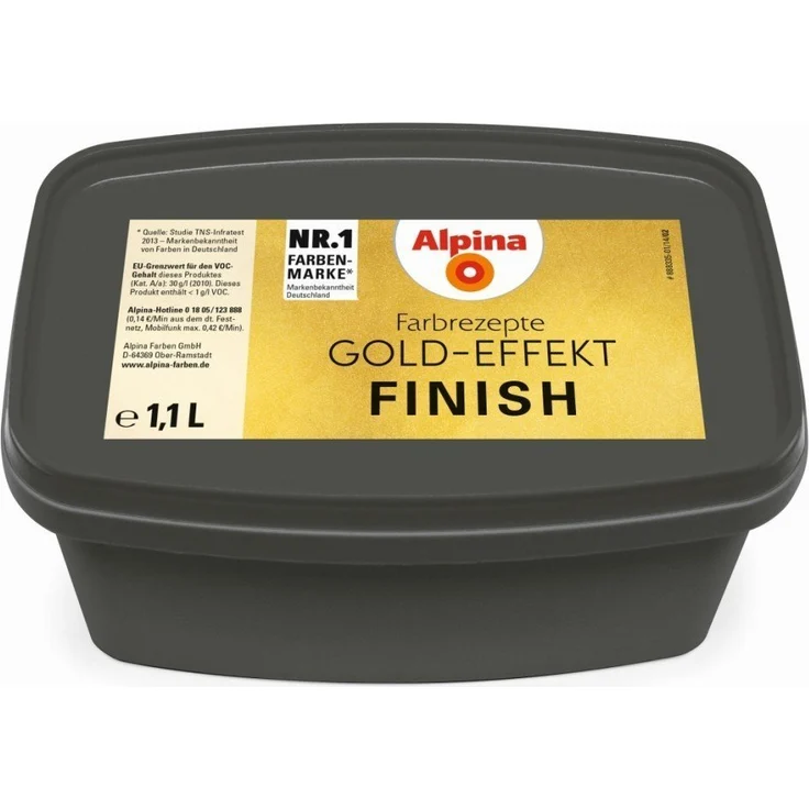 Alpina Innenfarbe Gold-Effekt 3 l Basis und 1 l Finish, samtig-schimmernd – Bild 2