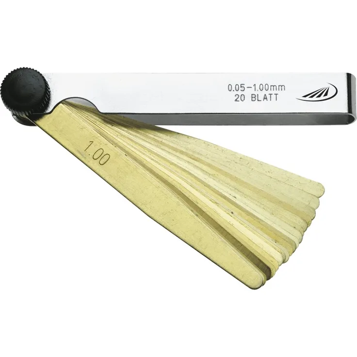 HELIOS-PREISSER 0607403 Fühlerlehre Messing, 20Blatt, 0,05-1 mm, 100 mm