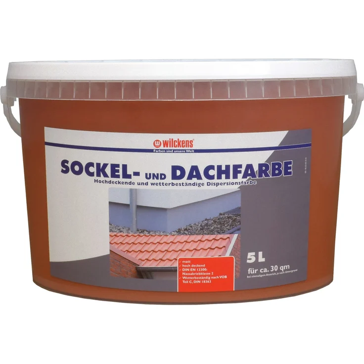 Wilckens - Wilckens 5l Sockel u. Dachfarbe Ziegelrot Sockelfarbe Außenfarbe Farbe Lack - rot – Bild 1