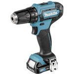 Makita DF333DSA Akku-Bohrschrauber, 12 V, 2 Ah, Leerlaufdrehzahl 1700 U-min, mit 1 Akku, Ladegerät und Transportkoffer